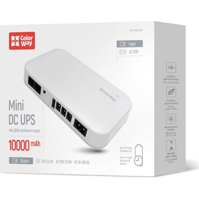 Пристрій безперебійного живлення ColorWay CW-PB100LI3WT 10000mAh 21W (CW-PB100LI3WT)
