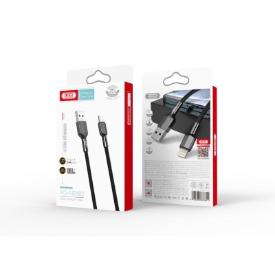 Дата кабель USB 2.0 AM to Lightning 1.0m 2.4A black XO (NB182-L-1-BK)