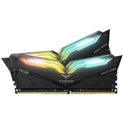 Модуль памяти для компьютера DDR4 16GB (2x8GB) 3000 MHz T-Force Night Hawk RGB Black Team (TF1D416G3000HC16CDC0)