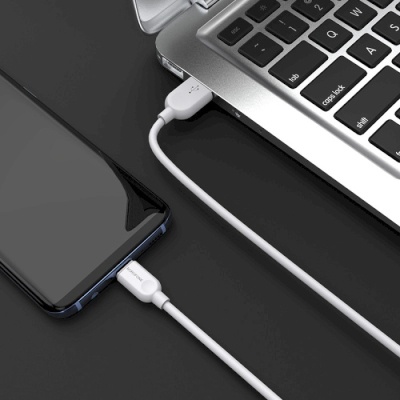 Дата кабель USB 2.0 AM to USB-C 1.0m 2.4A PVC BX14 white BOROFONE (6957531089995)