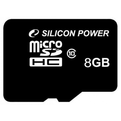 Карта памяти Silicon Power 8Gb microSDHC class 10 (SP008GBSTH010V10)