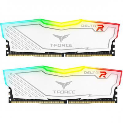 Модуль памяти для компьютера DDR4 16GB (2x8GB) 2666 MHz T-Force Delta White RGB Team (TF4D416G2666HC15BDC01)