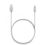 Дата кабель USB 2.0 AM to Lightning 1m nylon silver Vinga (VCPDCLNB1S)