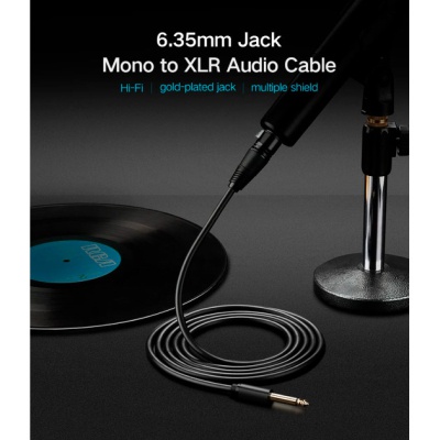 Кабель мультимедійний 6.35mm M to XLR F 2.0m AV131 black UGREEN (20719)