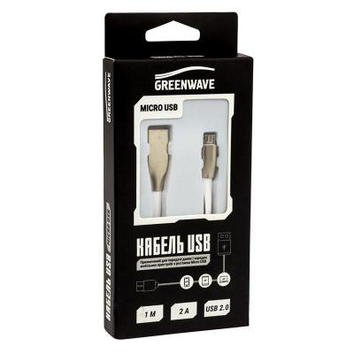 Дата кабель USB 2.0 AM to Micro 5P 1.0m DC-MU-102ZR white Greenwave (R0014172)