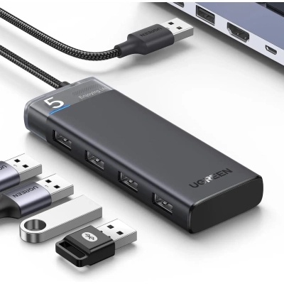 Концентратор Ugreen USB 3.0 to 4xUSB 3.2 Gen1 CM653 black (15548)