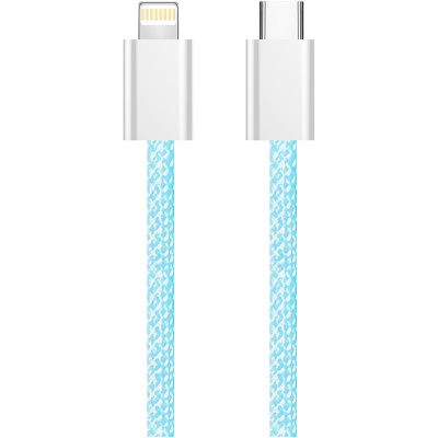 Дата кабель USB-C to Lightning 1.0m 27W blue ColorWay (CW-CBPDCL061-BL)