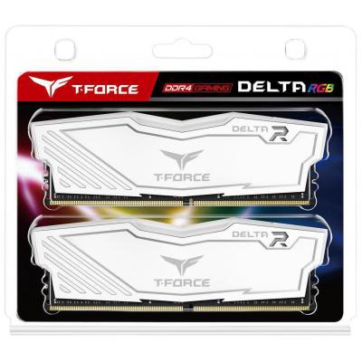 Модуль памяти для компьютера DDR4 16GB (2x8GB) 2666 MHz T-Force Delta White RGB Team (TF4D416G2666HC15BDC01)