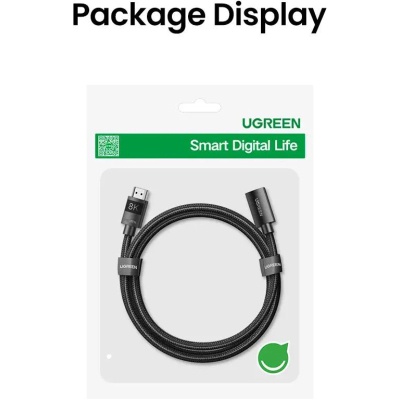 Кабель мультимедійний HDMI M to HDMI F 1.0m 8K HD151 black UGREEN (40447)