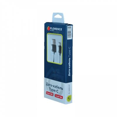 Дата кабель USB 2.0 AM to Type-C 1.0m 3A Black Florence (FL-2200-KT)