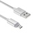 Дата кабель USB 2.0 AM to Micro 5P 1m LED silver Vinga (VCPDCMLED1S)