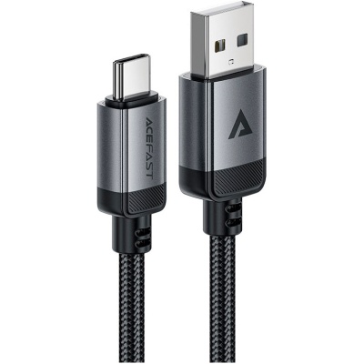Дата кабель USB 2.0 AM to Type-C 1.2m 3.0A (18W) C20-04 aluminum alloy Black Acefast (6974316283782)