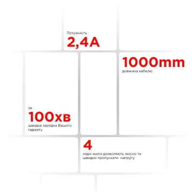 Дата кабель USB 2.0 AM to Lightning 1.0m AR15 2.4A black Armorstandart (ARM59537)