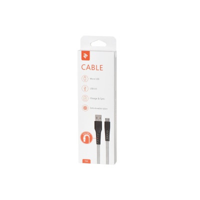 Дата кабель USB 2.0 AM to Micro 5P 1.0m Gray 2E (2E-CCMT-1MGR)