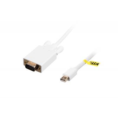 Кабель мультимедийный MiniDisplayPort to VGA 2.0m white Kit (KITS-FL-003)