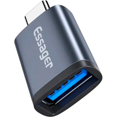 Перехідник OTG USB 3.0 AF to USB-C M gray Essager (EZJAC-SRA0G)