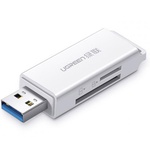 Зчитувач флеш-карт Ugreen USB 3.0 to TF + SD CM104 White (40753)