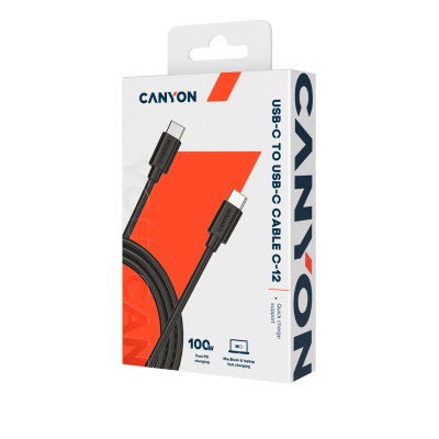 Дата кабель USB-C to USB-C 2.0m 100W 20V/ 5A black Canyon (CNS-USBC12B)