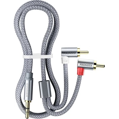 Кабель мультимедійний 3.5mm M to 2xRCA M 5.0m 90° corner Essager (EYPWT-MYD0G-P)