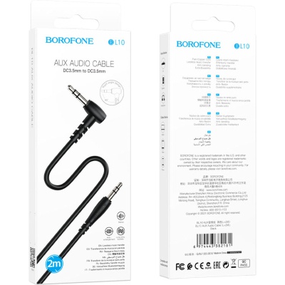 Кабель мультимедійний 3.5mm M to 3.5mm M 2.0m black BOROFONE (6974443382181)
