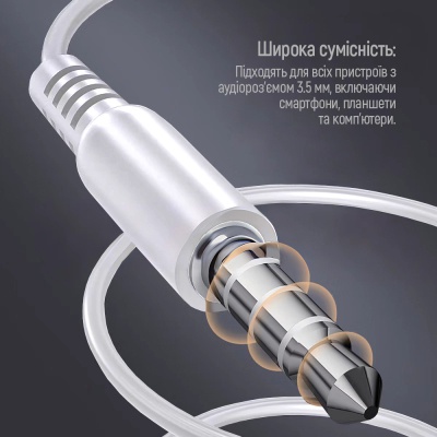 Навушники ColorWay 3.5 mm Wired Earphone UrbanBeat White (CW-WD03WT)