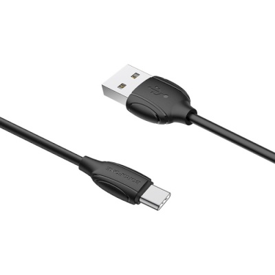 Дата кабель USB 2.0 AM to USB-C 1.0m 3A PVC BX19 black BOROFONE (6931474701794)