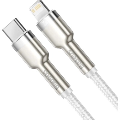 Дата кабель USB-C to Lightning 1.0m Cafule Metal PD 20W white Baseus (CATLJK-A02)