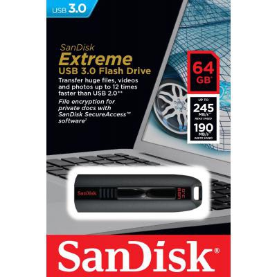 USB флеш накопитель SANDISK 64GB Extreme USB 3.0 (SDCZ80-064G-G46)