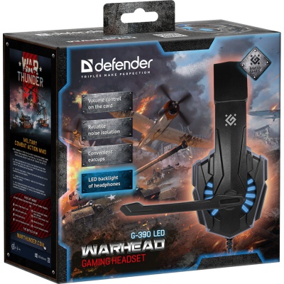 Навушники Defender Warhead G-390 LED Black-blue (64039)
