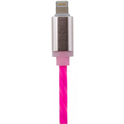 Дата кабель LogicPower USB 2.0 -> Lightning 1м R-P (силикон) красно-розовый /Ret (5141)