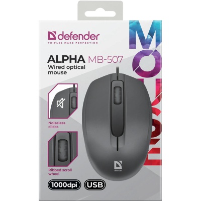 Мишка Defender Alpha MB-507 USB Black (52507)