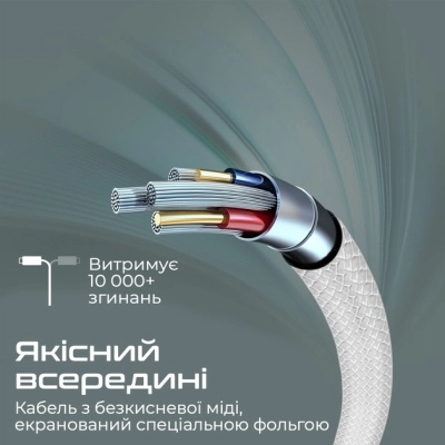 Дата кабель USB 2.0 AM to Type-C xcord-ac.white Promate (xcord-ac.white)