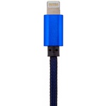 Дата кабель LogicPower USB 2.0 -> Lightning 1м Bl (метал. плетение)  синий /Retai (5125)