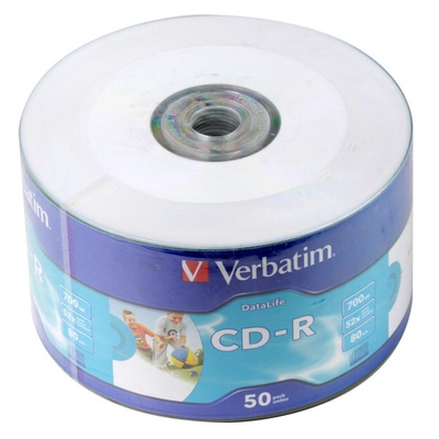 Диск CD Verbatim CD-R 700Mb 52x WrapTape Extra PRINTABLE (43794)
