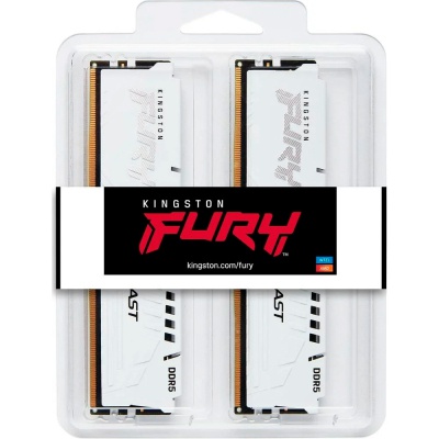 Модуль пам'яті для комп'ютера DDR5 32GB (2x16GB) 6400 MHz Beast White XMP Kingston Fury (ex.HyperX) (KF564C32BWK2-32)