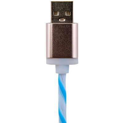 Дата кабель LogicPower USB 2.0 -> micro USB 1м W-Bl (силикон) бело-голубой /Reta (5150)