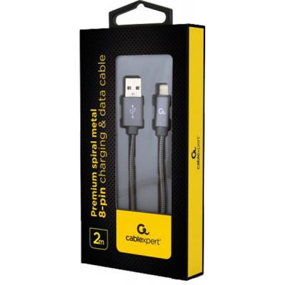 Дата кабель USB 2.0 AM to Lightning 2.0m Cablexpert (CC-USB2S-AMLM-2M-BG)