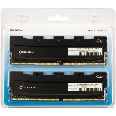 Модуль памяти для компьютера DDR4 64GB (2x32GB) 2666 MHz Black Kudos eXceleram (EKBLACK4642619CD)