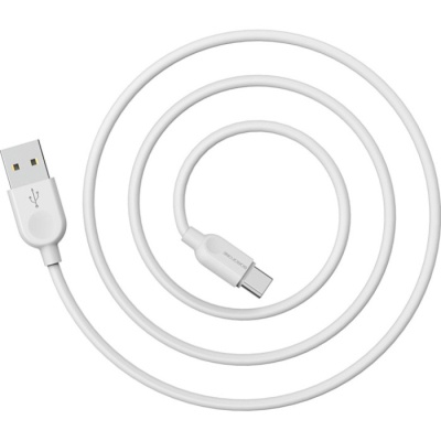Дата кабель USB 2.0 AM to USB-C 1.0m 2.4A PVC BX14 white BOROFONE (6957531089995)