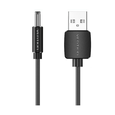 Кабель живлення USB to DC 3.5 1.0m 5V 2A PVC Black Vention (CEXBF)