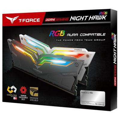Модуль памяти для компьютера DDR4 16GB (2x8GB) 3200 MHz T-Force Night Hawk White RGB Team (TF2D416G3200HC16CDC01)