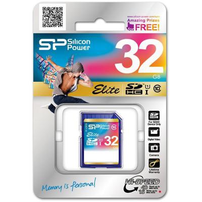 Карта пам'яті Silicon Power 32Gb SDHC class 10 (SP032GBSDHAU1V10)