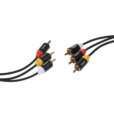 Кабель мультимедийный 3RCA (M) -3RCA (M), Al, black, 1.8m 2E (2EW-9670)