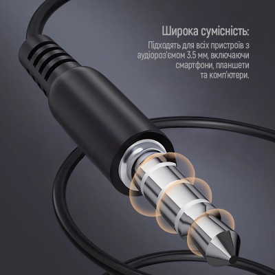 Навушники ColorWay 3.5 mm Wired Earphone UrbanBeat Black (CW-WD03BK)