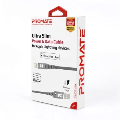 Дата кабель USB 2.0 AM to Lightning ervelink-i.grey Promate (nervelink-i.grey)