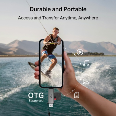 Зчитувач флеш-карт TP-Link USB-C + USB 2.0 SD + TF silver (UA430D)