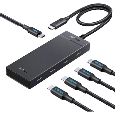 Концентратор Ugreen USB-C to 4xUSB-C 3.2 Gen2 10Gbps + PD CM806 black (55334)