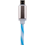 Дата кабель LogicPower USB 2.0 -> micro USB 1м W-Bl (силикон) бело-голубой /Reta (5150)