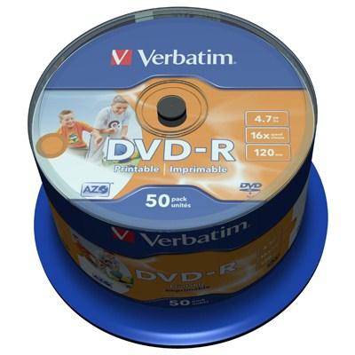 Диск DVD Verbatim 4.7Gb 16X CakeBox 50шт AZO Print (43533)
