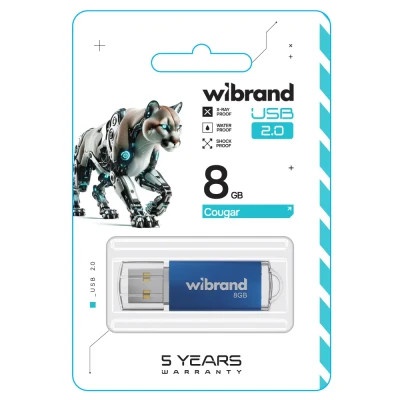 USB флеш накопичувач Wibrand 8GB Cougar Blue USB 2.0 (WI2.0/CU8P1U)